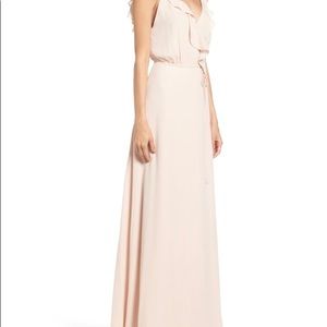 jamie ruffle wrap gown